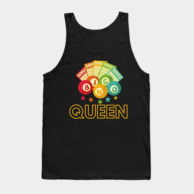 Bingo Queen Bingo Balls Cards Mask Sweatshirt Tank Top by MalibuSun